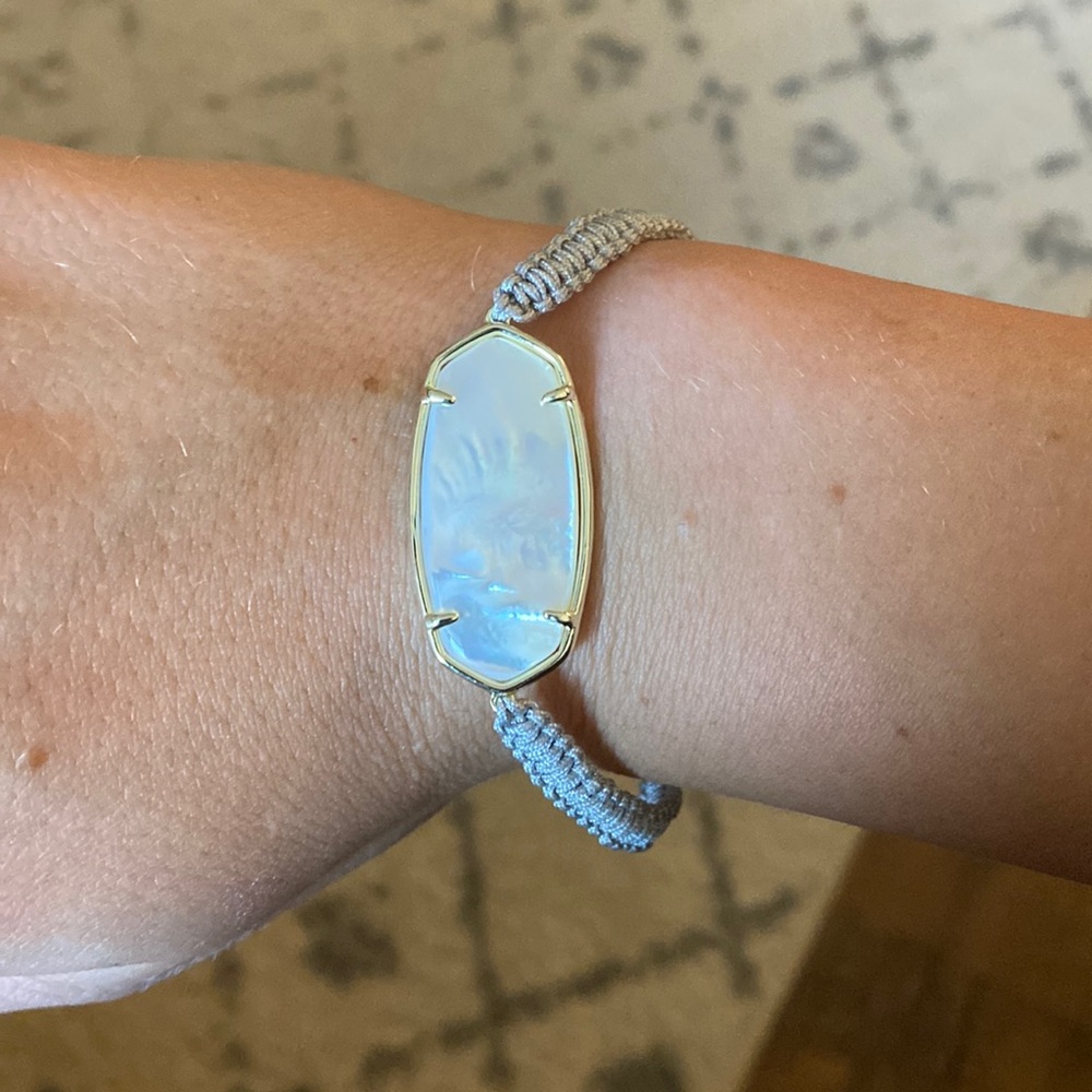 Elle Silver Friendship Bracelet in White Mother-Of-Pearl